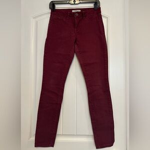 REFUGE maroon/burgundy red skinny jeans.